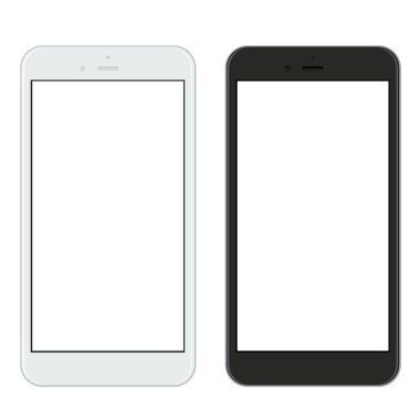 Vektör modern akıllı telefonlar üzerinde beyaz izole