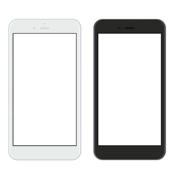 Vector smartphones modernos aislados en blanco — Vector de stock