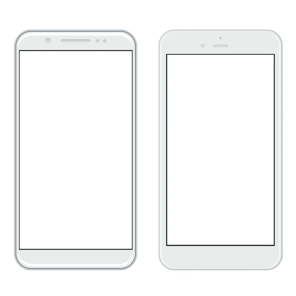 Vector smartphones modernos aislados en blanco — Vector de stock