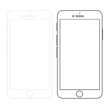 Vektör modern akıllı telefonlar üzerinde beyaz izole 