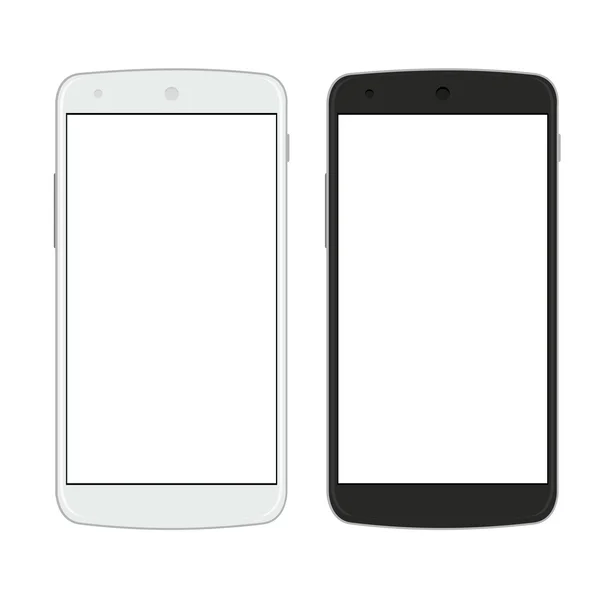 Vector smartphones modernos aislados en blanco — Vector de stock