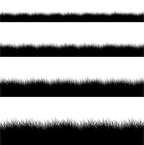 Vector moderno conjunto de silueta de hierba negra — Vector de stock