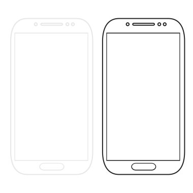 Vektör modern akıllı telefonlar üzerinde beyaz izole