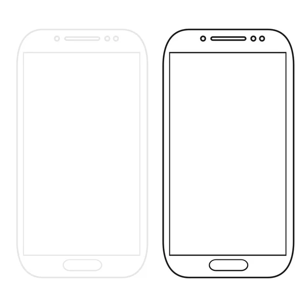 Vektor korszerű smartphones elszigetelt fehér — Stock Vector