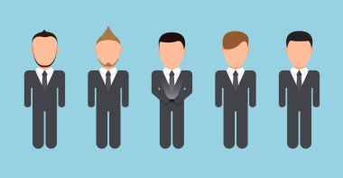 Vektör modern insan siluetleri mavi ayarla