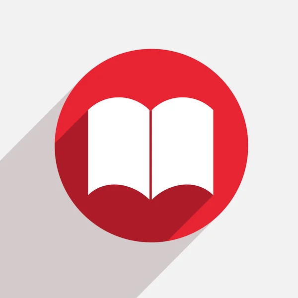 Vector modern book red circle icon — Stock Vector