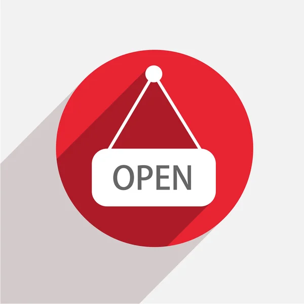 Vektor modern nyitott vörös kör ikonra — Stock Vector