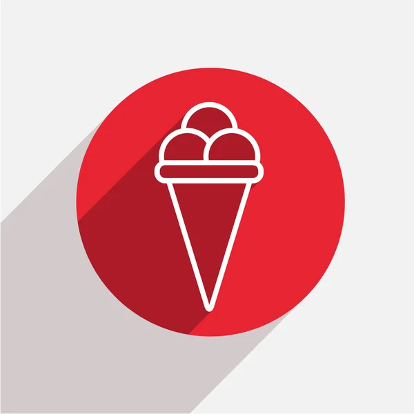 Vector modern ice cream red circle icon — Stock Vector