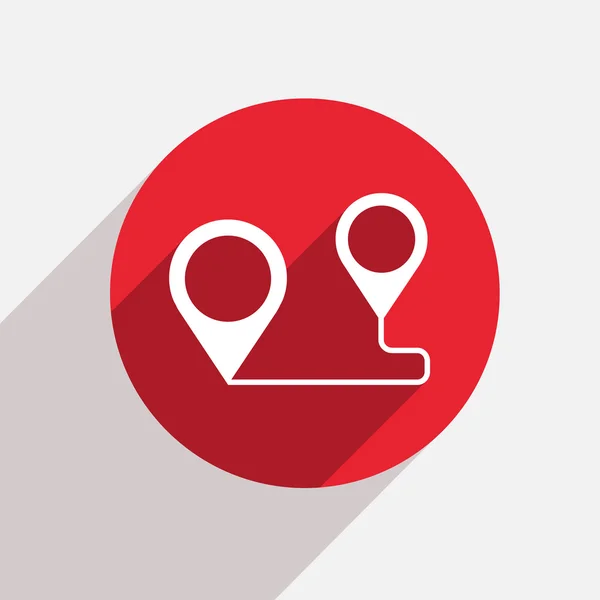 Červený kruh ikonu vektorové moderní mapa — Stockový vektor