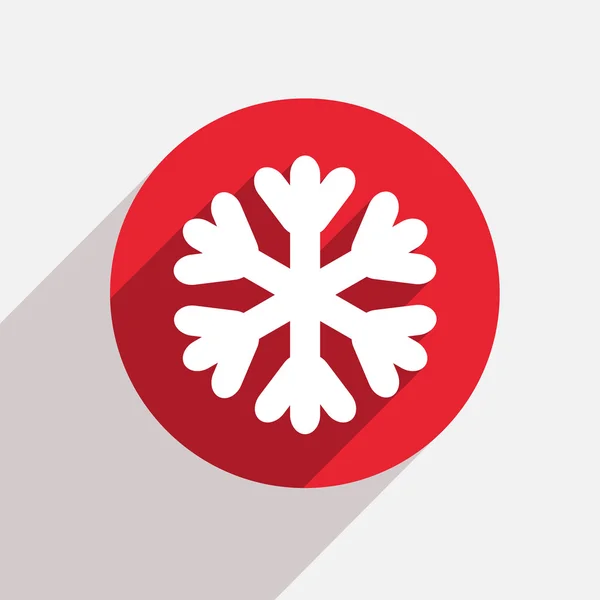 Vector modern snowflake red circle icon — Stock Vector