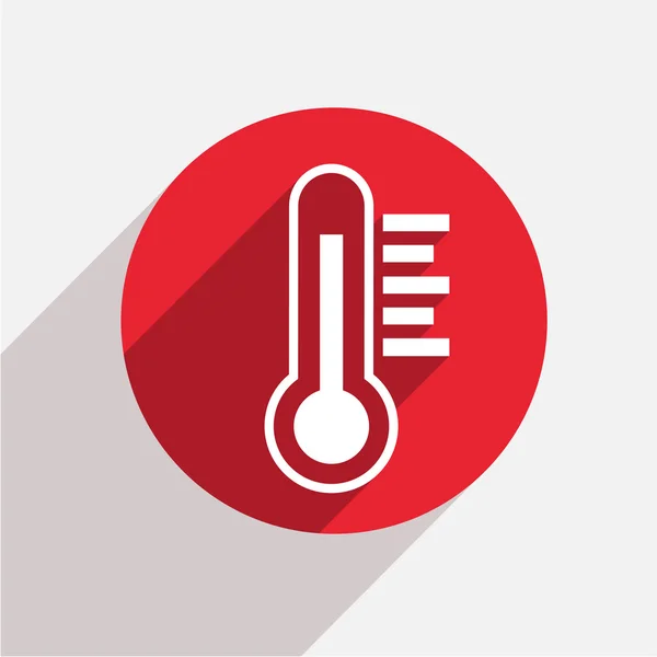 Vector modern thermometer red circle icon — Stock Vector