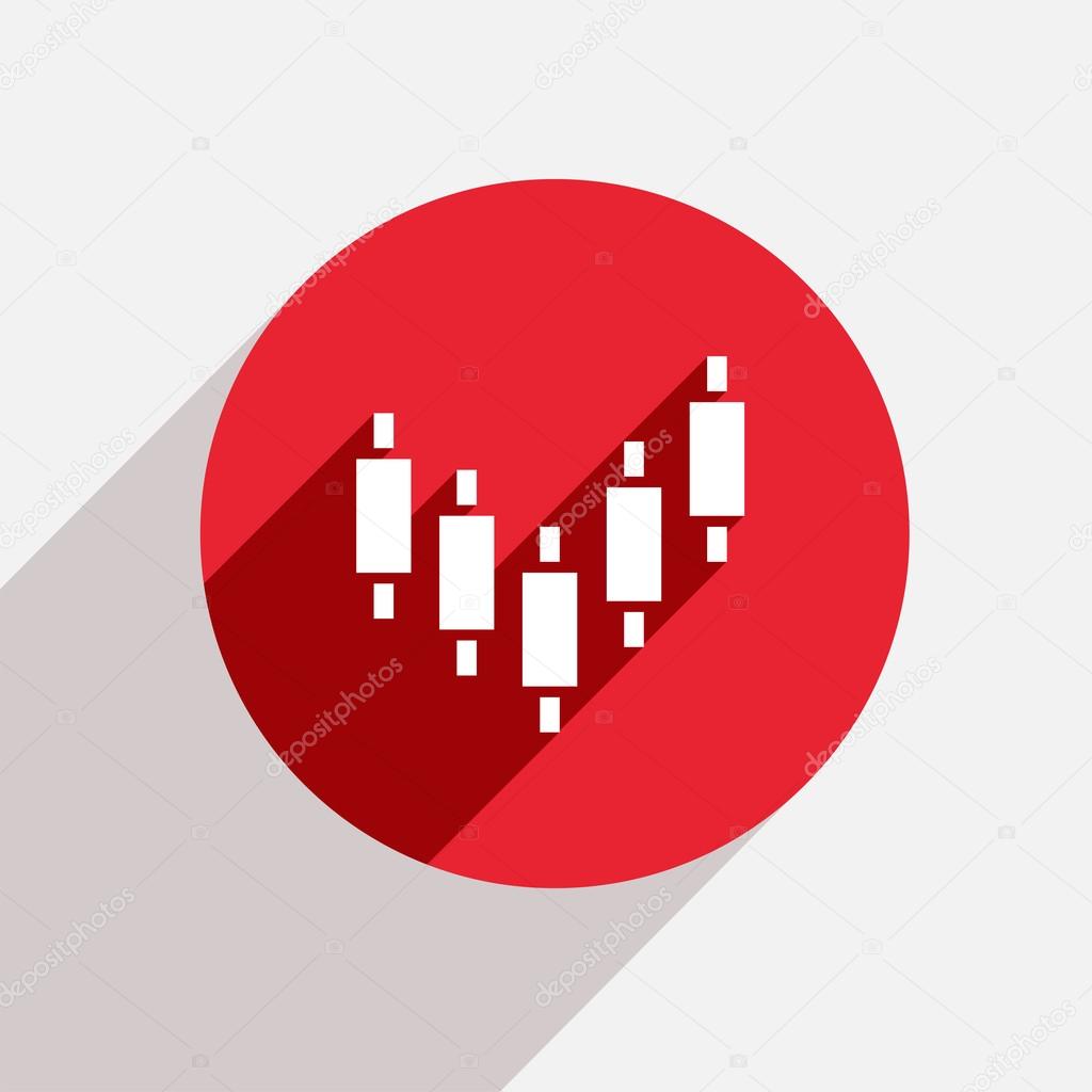 Vector modern binary options red circle icon