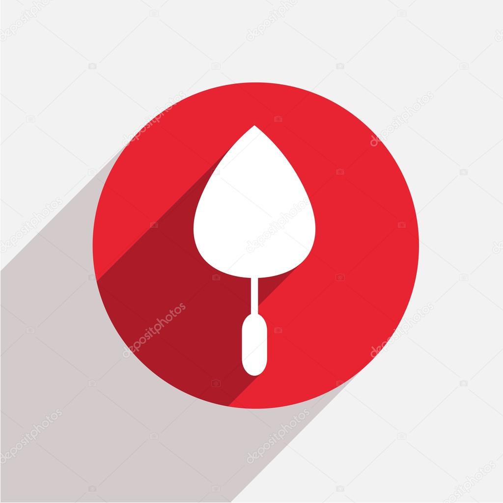 Vector modern trowel red circle icon