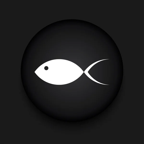 Vector modern fish black circle icon — Stock Vector