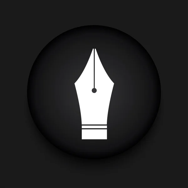 Vector moderno pluma estilográfica círculo negro icono — Vector de stock