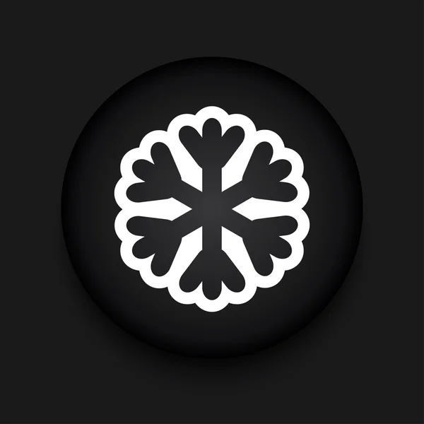 Vector moderno copo de nieve icono círculo negro — Archivo Imágenes Vectoriales