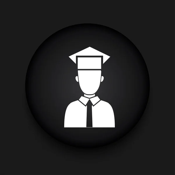 Vector modern student black circle icon — Stock Vector