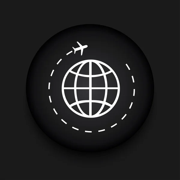Ikona czarny okrąg turystyka wektor — Wektor stockowy