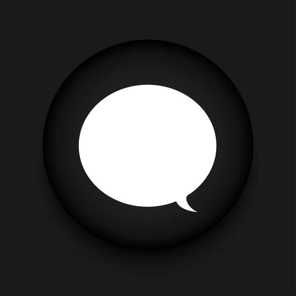 Vector modern bubble speech black circle icon — Stock Vector