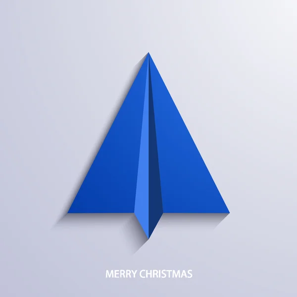 Vector concept christmas tree en origami vliegtuig — Stockvector