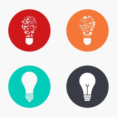 Vektör modern fikir renkli simgeler kümesi