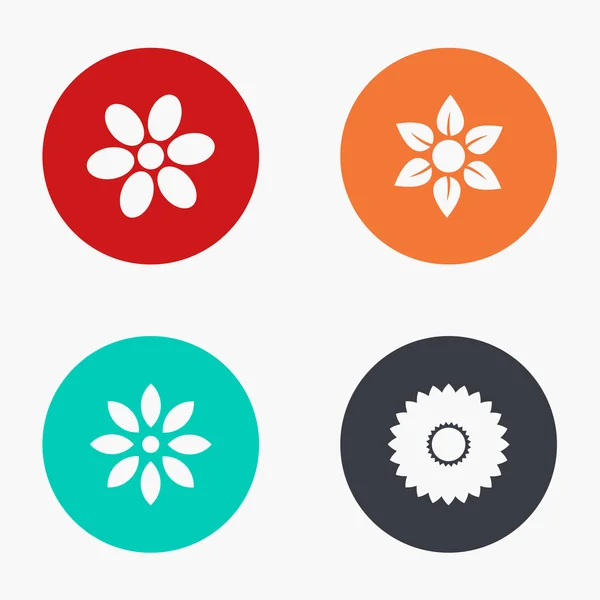 Conjunto de ícones coloridos de flores modernas vetoriais — Vetor de Stock