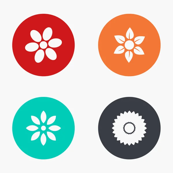 Vector modern flower colorful icons set — Stock Vector