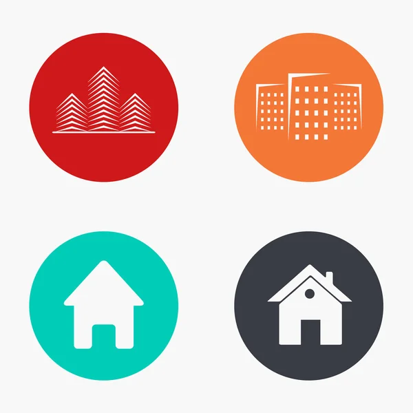 Vecteur moderne immobilier icônes colorées ensemble — Image vectorielle