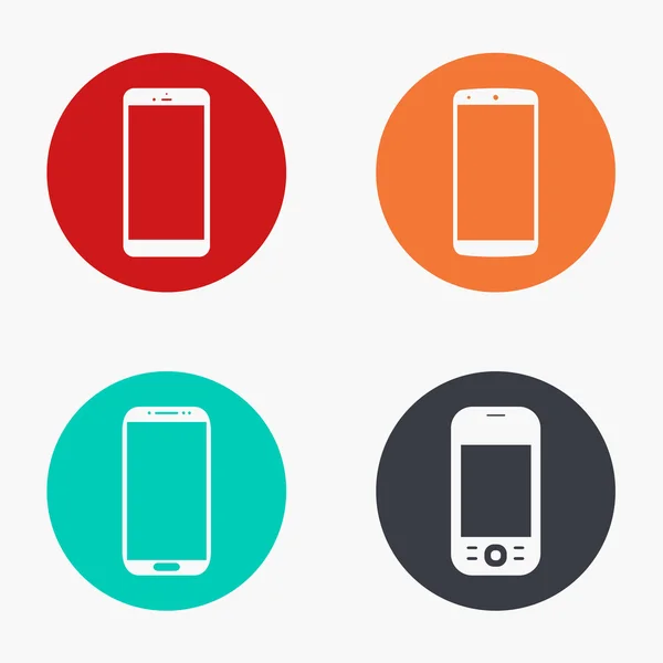 Vector moderno teléfono inteligente iconos coloridos conjunto — Vector de stock