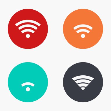 Vektör modern wi fi renkli simgeler kümesi