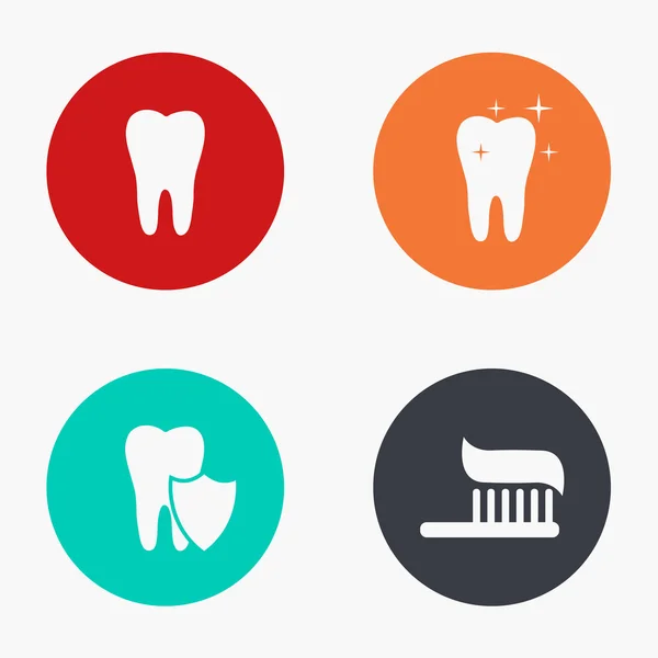 Conjunto de ícones coloridos de dente vetorial moderno — Vetor de Stock