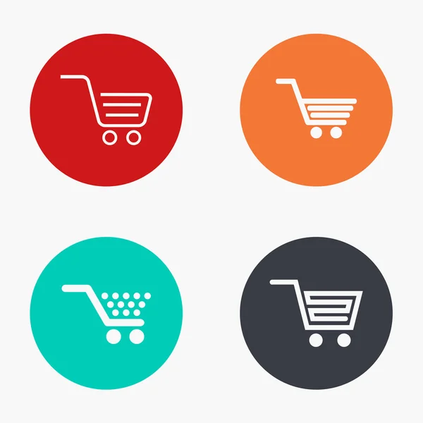 Vettoriale moderno shopping icone colorate set — Vettoriale Stock