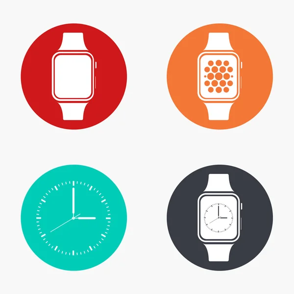 Vector modern smartwatch colorful icons set — Stock Vector