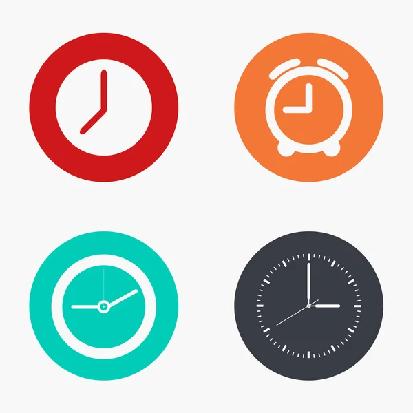 Vector moderno reloj iconos de colores conjunto — Archivo Imágenes Vectoriales