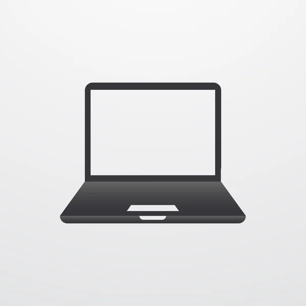 Icona moderna del computer portatile vettoriale isolato su bianco — Vettoriale Stock