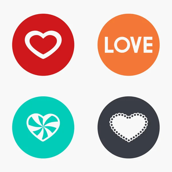 Vector modern heart colorful icons set — Stock Vector