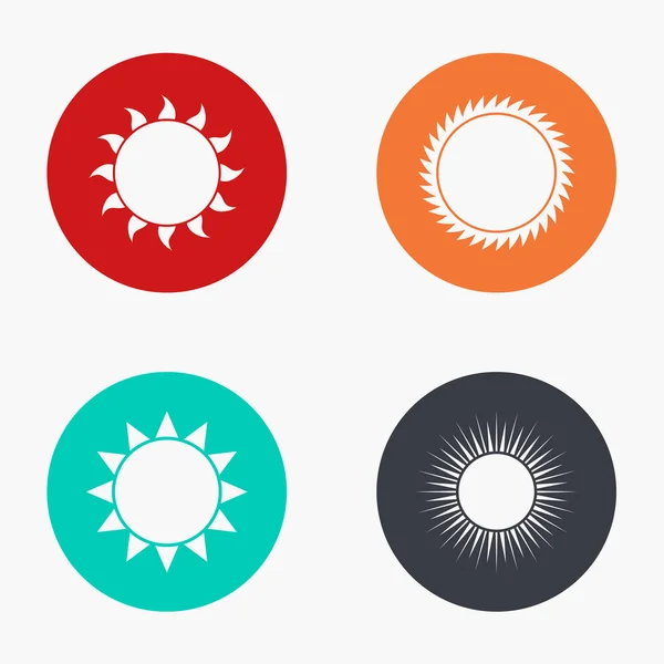 Vector modern sun colorful icons set — Stock Vector