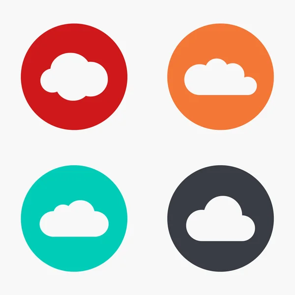 Conjunto de iconos coloridos de nube moderna vectorial — Archivo Imágenes Vectoriales