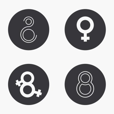 Vektör modern 8 Mart Icons set