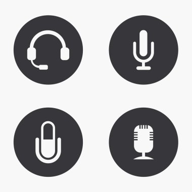 Vektör modern mikrofon Icons set
