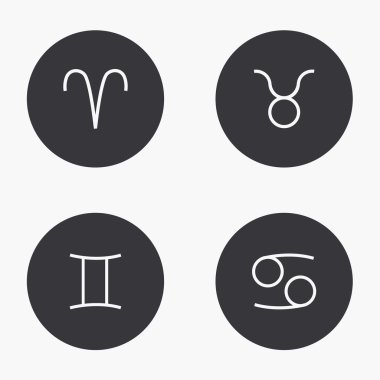 Vektör modern zodyak simgeleri dizi şarkı söylüyor.