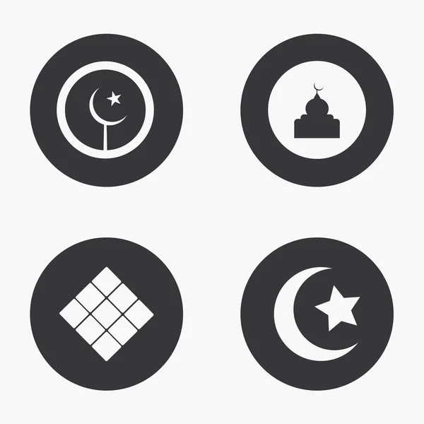 Vector moderne eid mubarak icons set — Stockvector