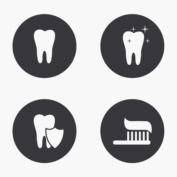 Conjunto de ícones de dentes modernos vetores —  Vetores de Stock