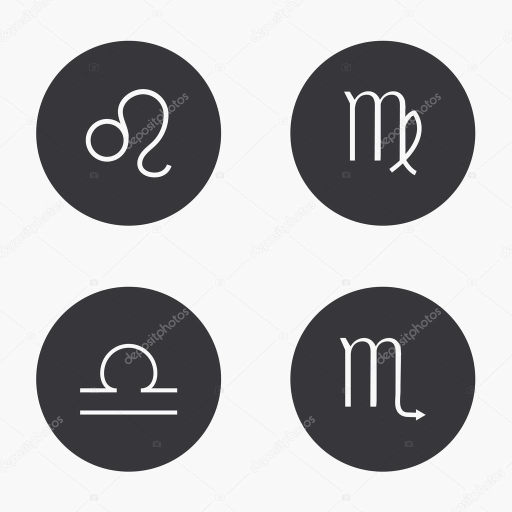Vector modern sings of the zodiac  icons set