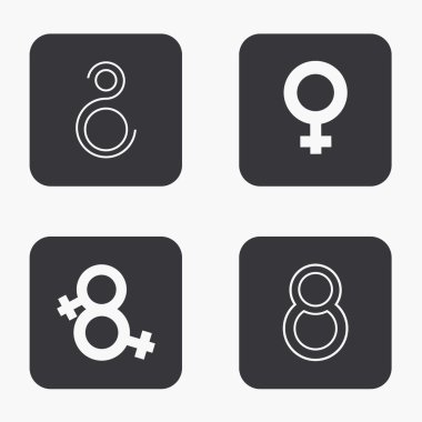 Vektör modern 8 Mart Icons set