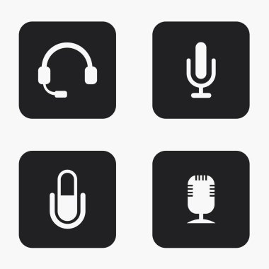 Vektör modern mikrofon Icons set