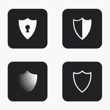 Vektör modern kalkan Icons set