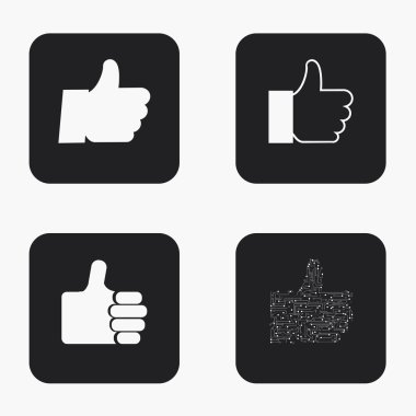 Vektör modern başparmak Icons set