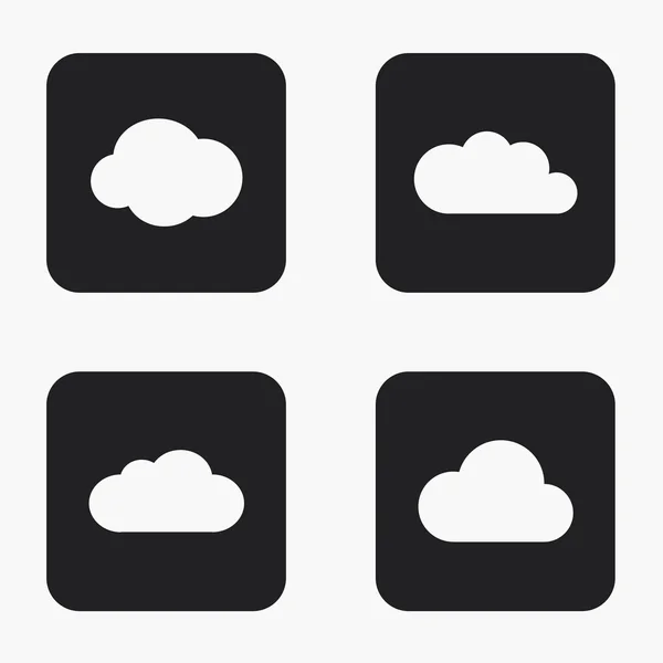 Conjunto de ícones de nuvem moderna vetorial — Vetor de Stock