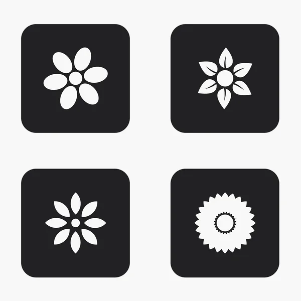 Vector modern flower icons set — Stock Vector